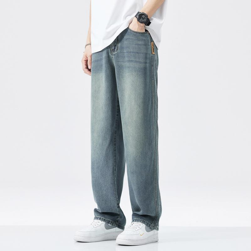 Quần jean nam baggy RETRO 2 màu đen xanh trơn basic